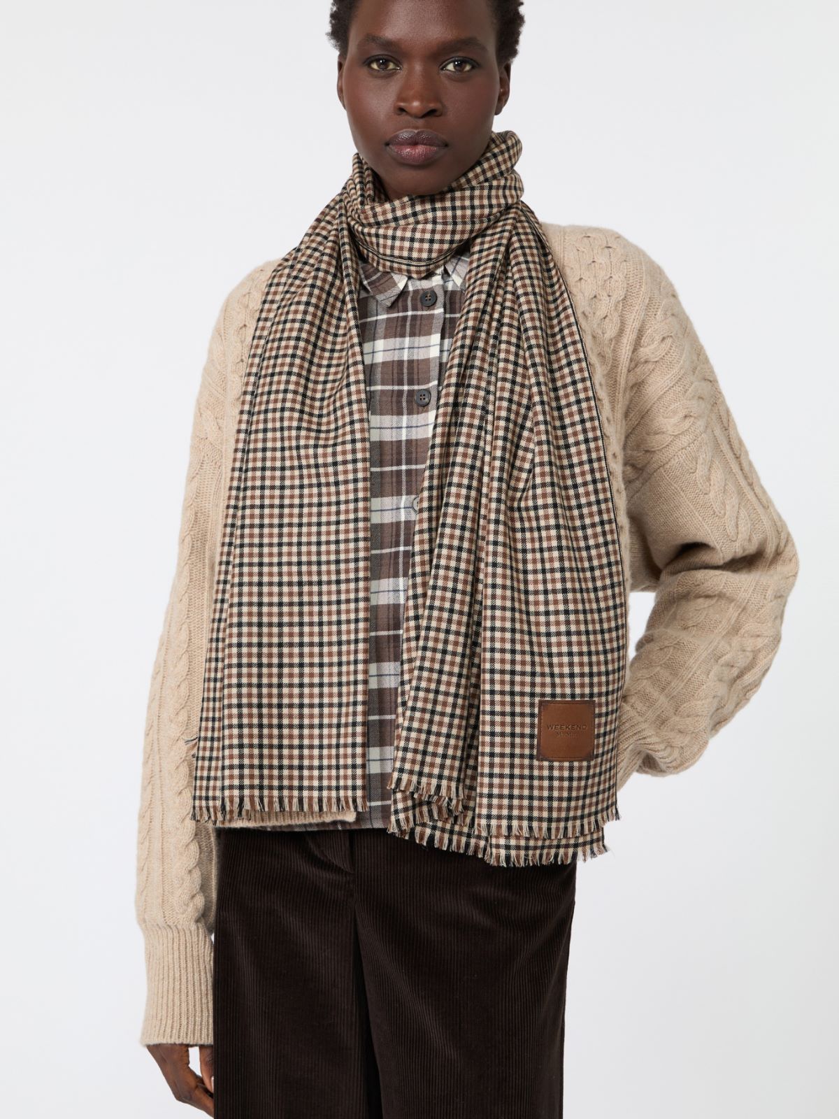 Yarn-dyed wool stole - BEIGE - Max Mara - 4