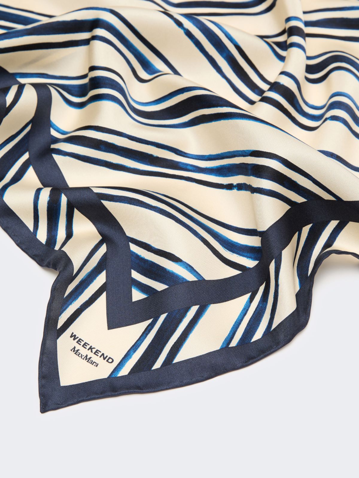 Printed silk twill scarf - IVORY - Max Mara - 3