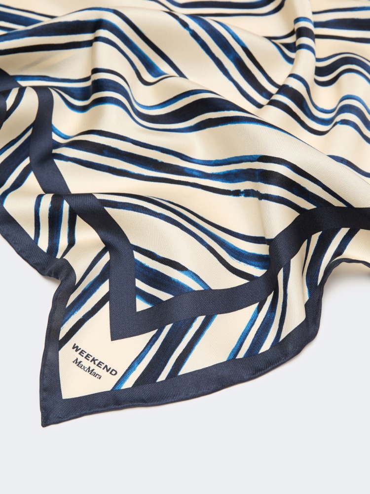 Printed silk twill scarf - IVORY - Max Mara - 3
