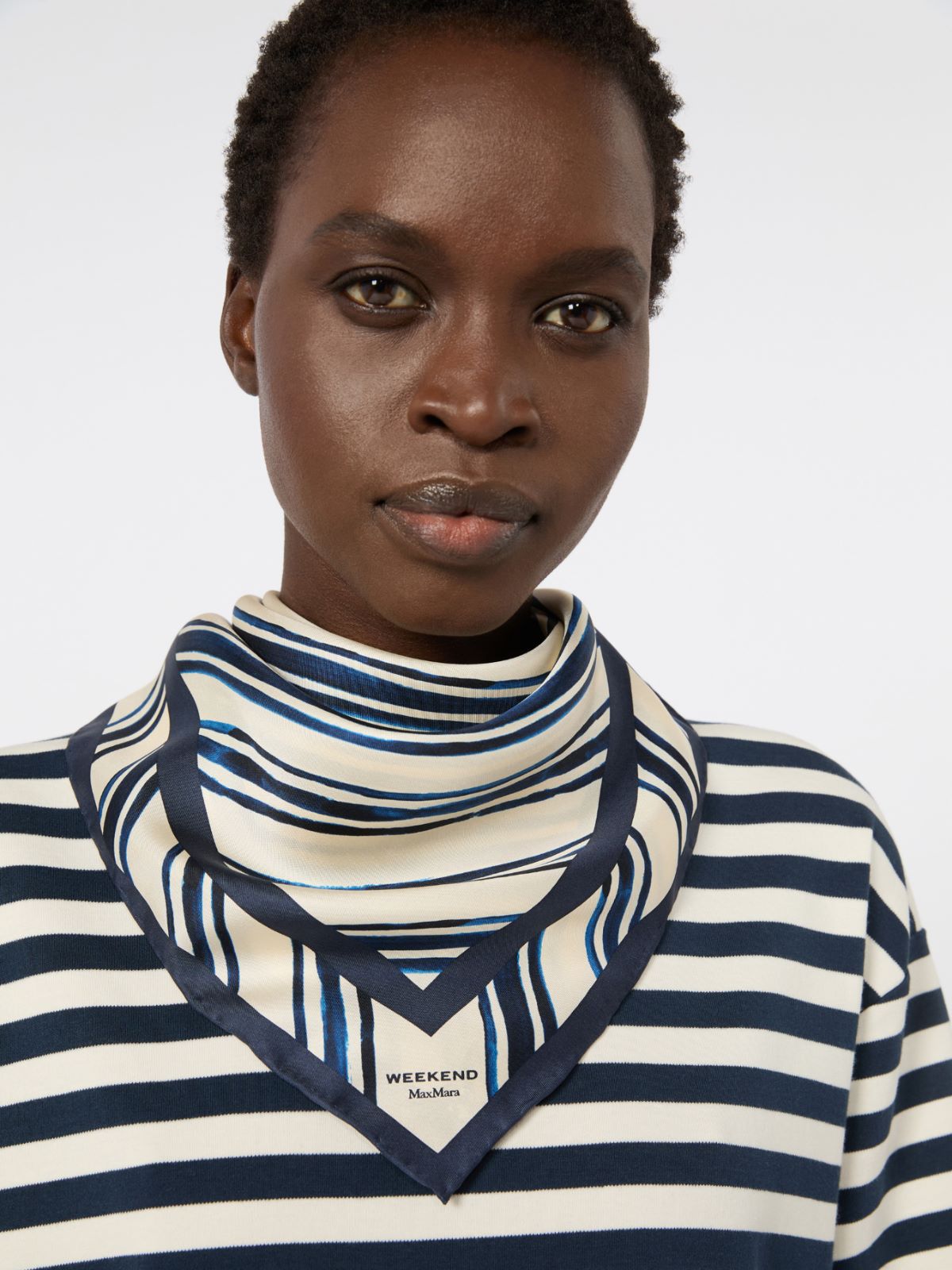 Printed silk twill scarf - IVORY - Max Mara - 4