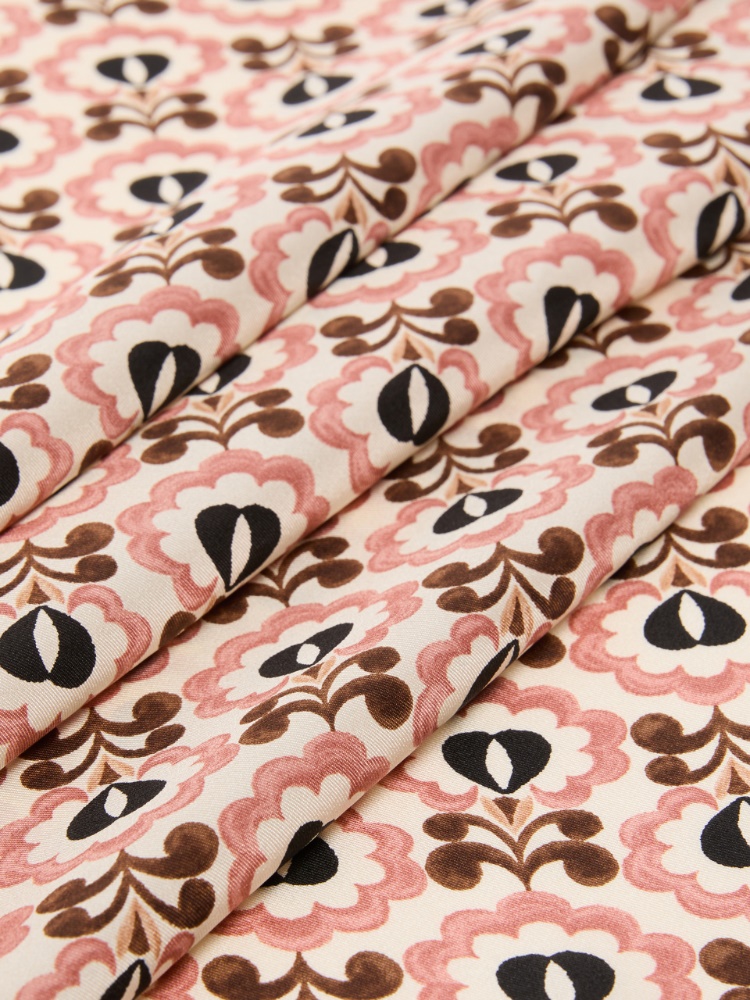 Printed silk foulard - IVORY - 3
