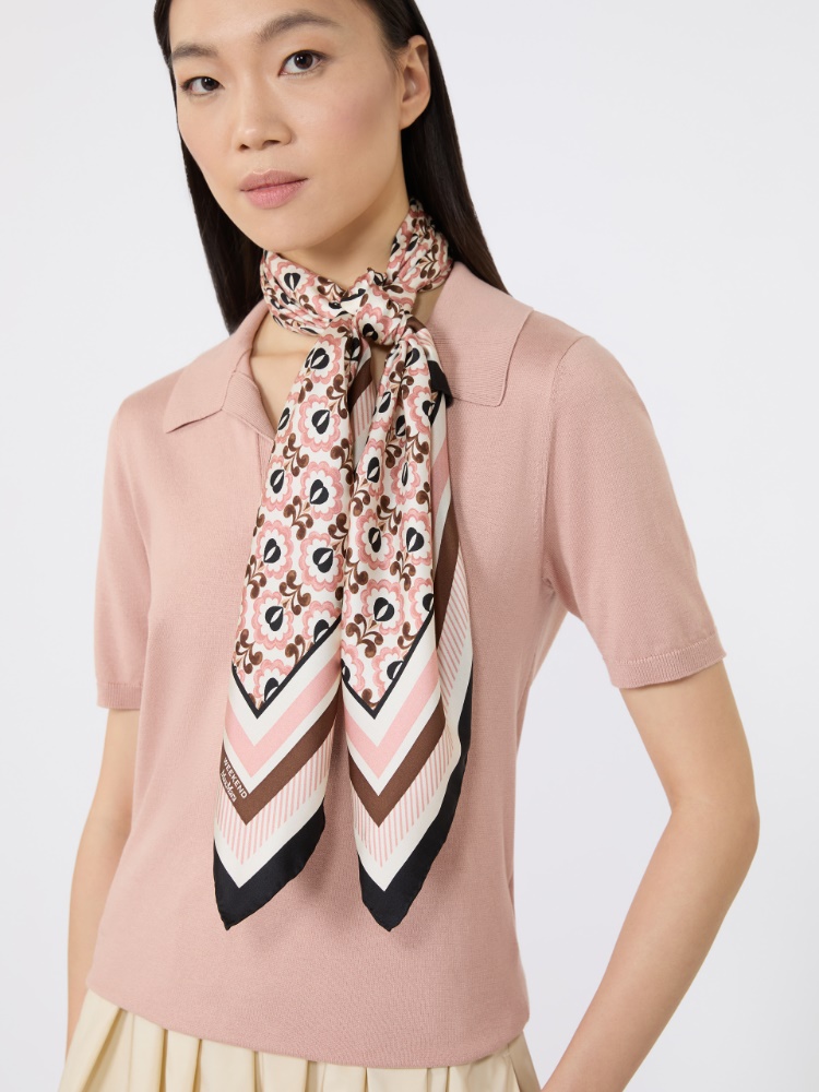 Printed silk foulard + IVORY - Max Mara