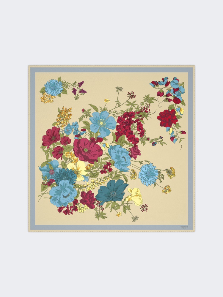 Patterned silk twill foulard