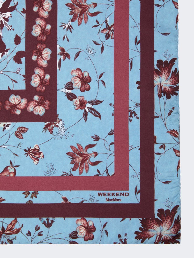 Foulard in twill di seta fantasia - AZZURRO - 2