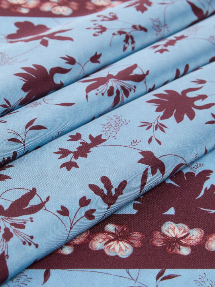Foulard in twill di seta fantasia - AZZURRO - 3