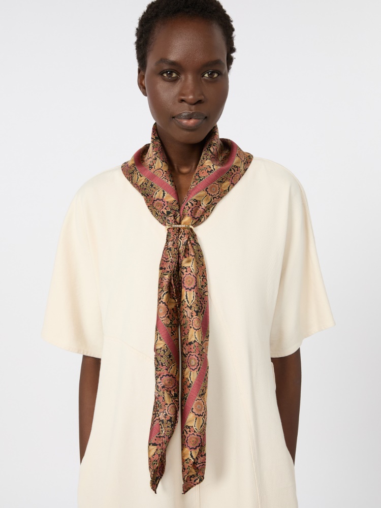 Patterned silk twill foulard + BLACK - Max Mara