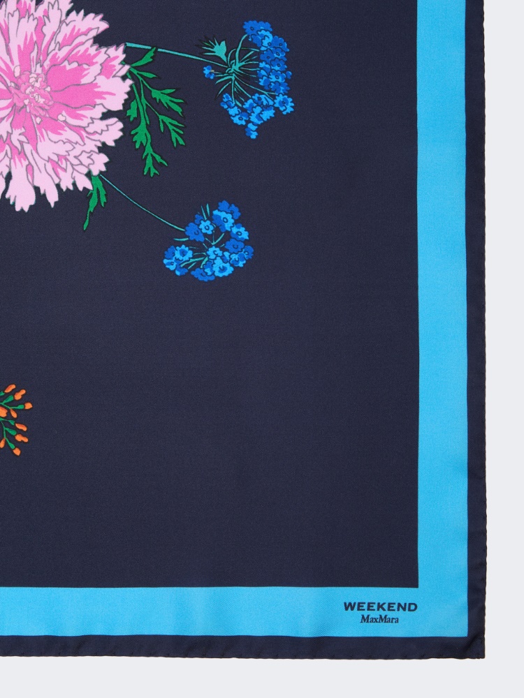 Foulard in twill di seta fantasia - BLU NOTTE - 2