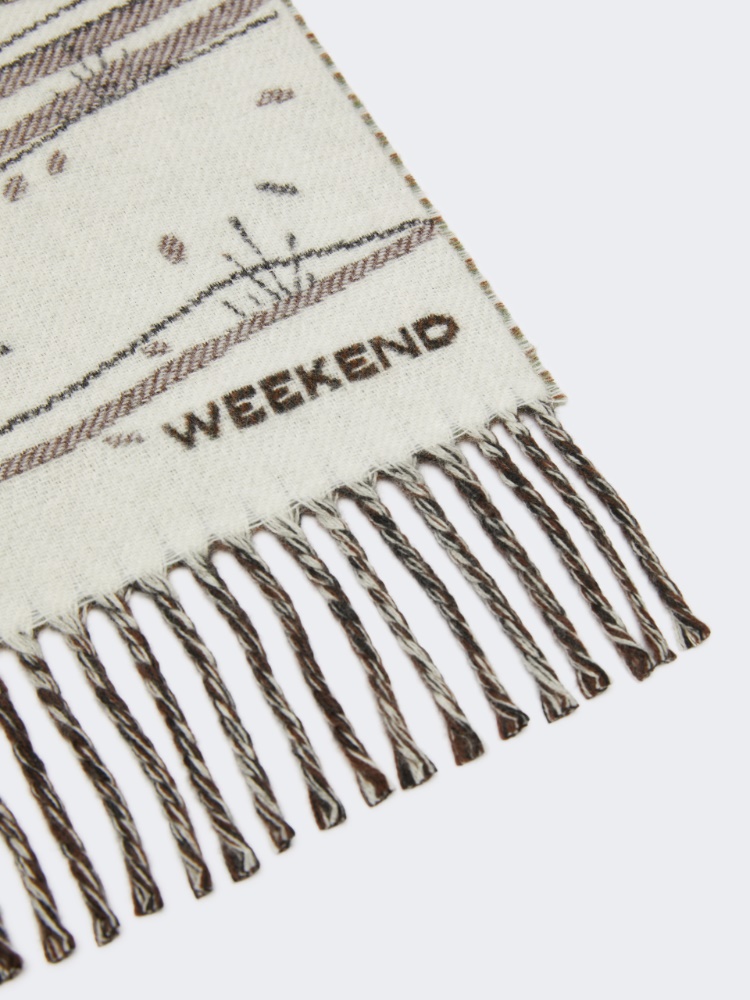 Jacquard wool blend stole - IVORY - Max Mara - 3