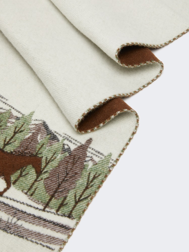 Jacquard wool blend stole - IVORY - Max Mara - 4