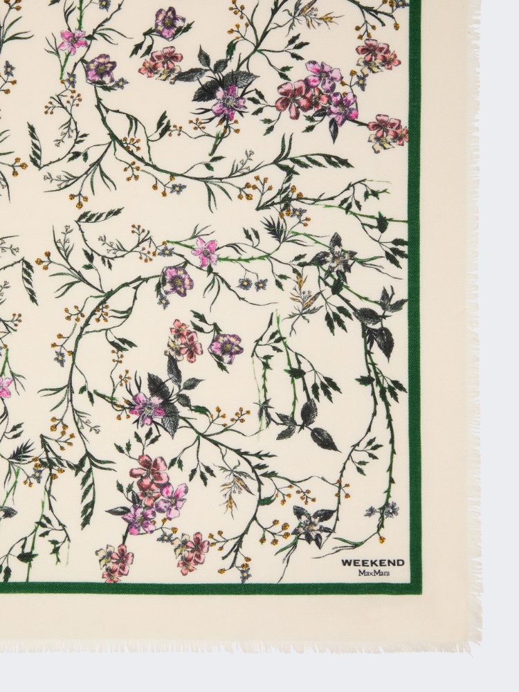Printed wool and silk foulard - WHITE - Max Mara - 2