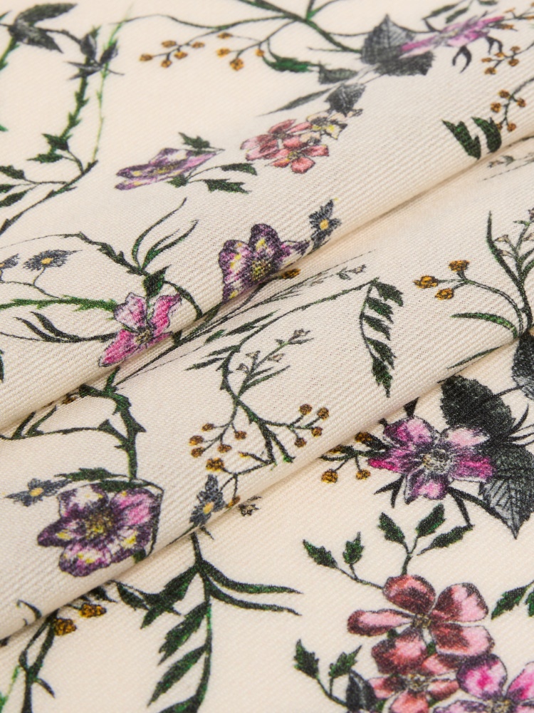 Printed wool and silk foulard - WHITE - Max Mara - 3