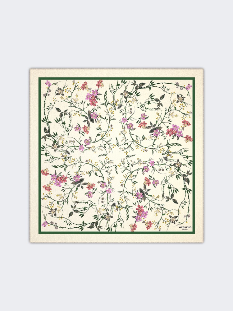Printed wool and silk foulard - WHITE - Max Mara