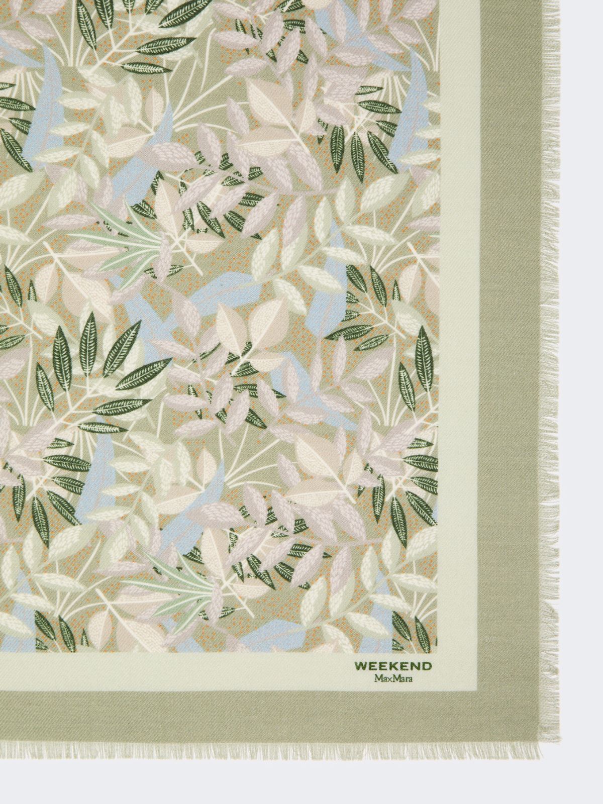 Printed wool and silk foulard - GREEN - Max Mara - 2