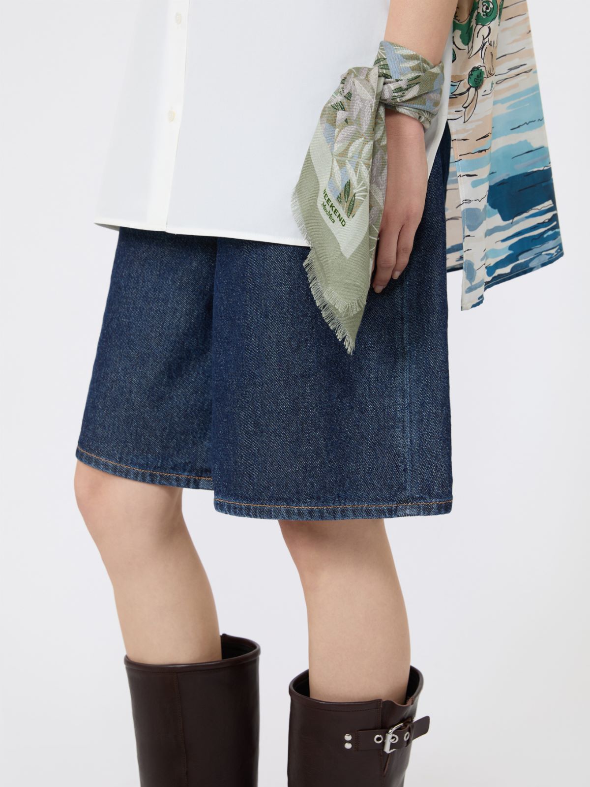 Printed wool and silk foulard - GREEN - Max Mara - 4