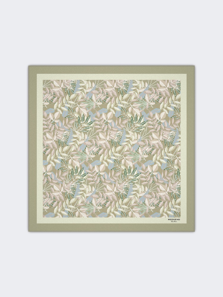 Printed wool and silk foulard - GREEN