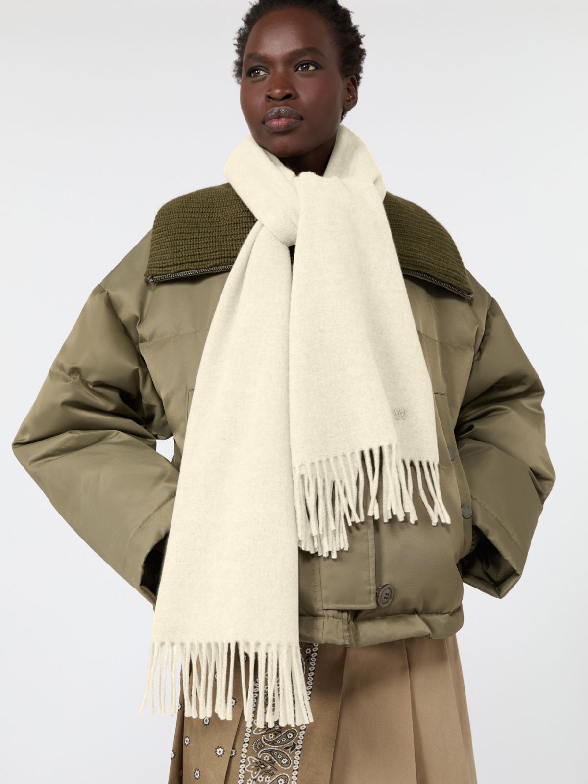Plain wool stole - WHITE - Max Mara - 4