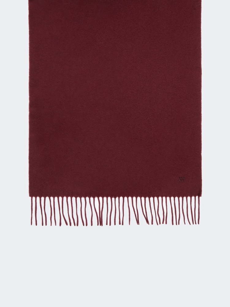Plain wool stole - BORDEAUX