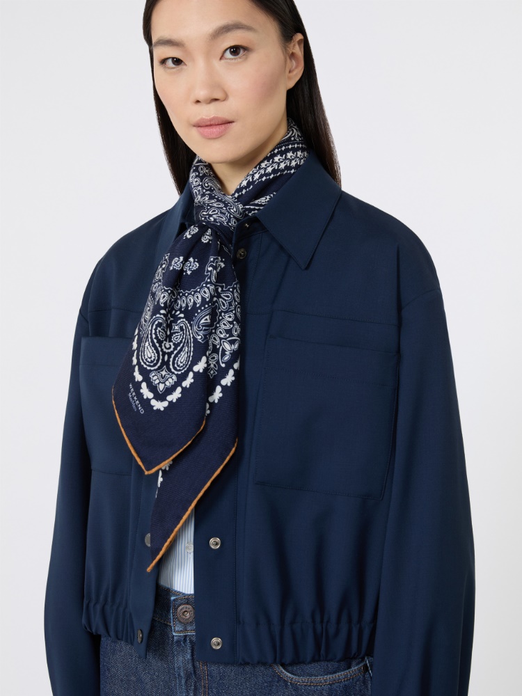 Wool, cashmere and silk scarf - ULTRAMARINE - Max Mara - 4