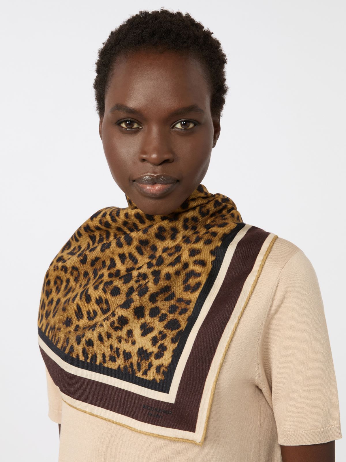 Wool, cashmere and silk scarf - CHOCOLATE - Max Mara - 4