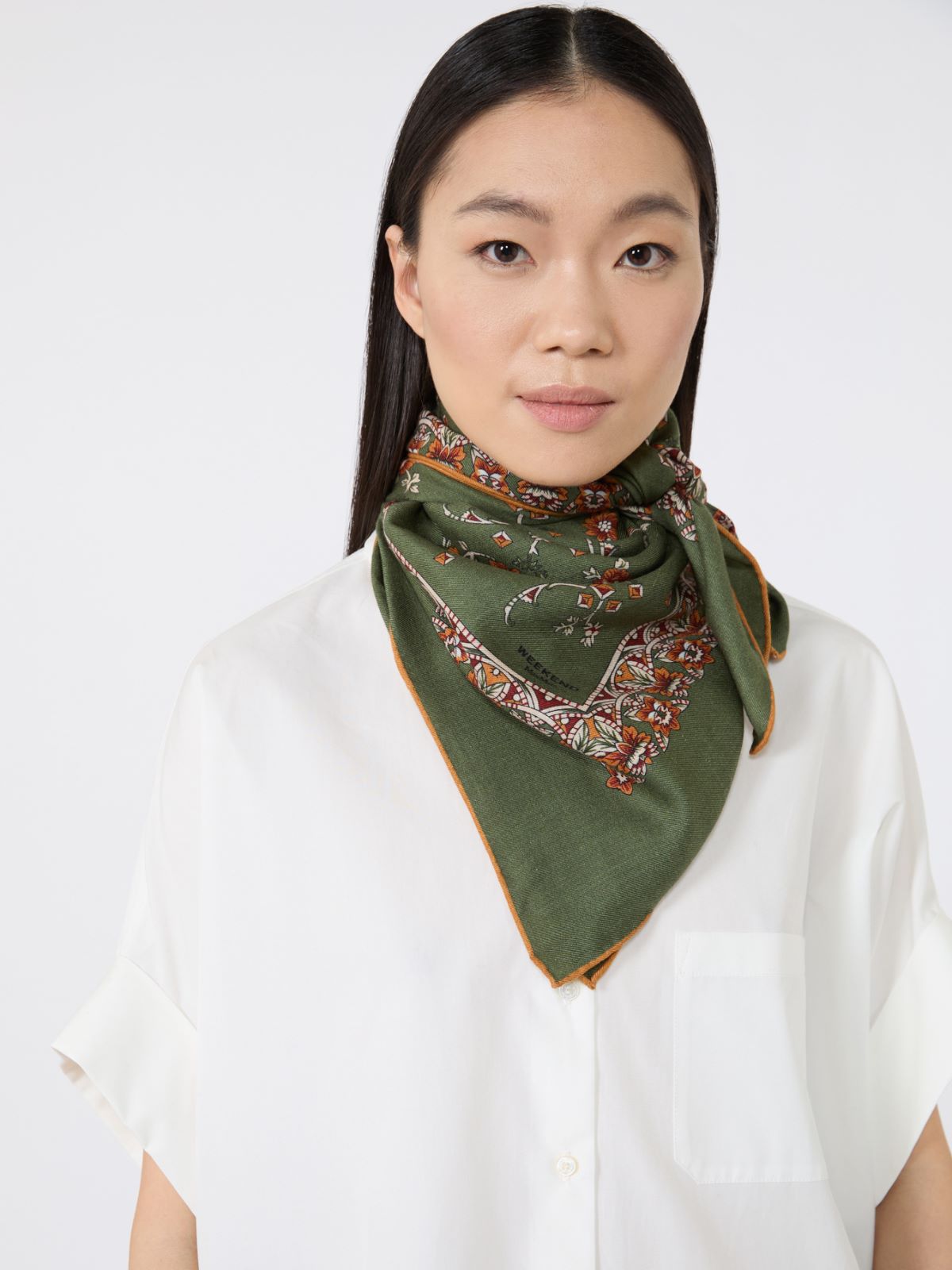 Wool, cashmere and silk scarf - KAKI - Max Mara - 4