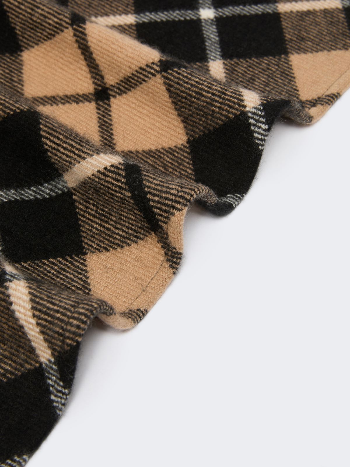 Tartan cashmere stole - COFFEE - Max Mara - 3