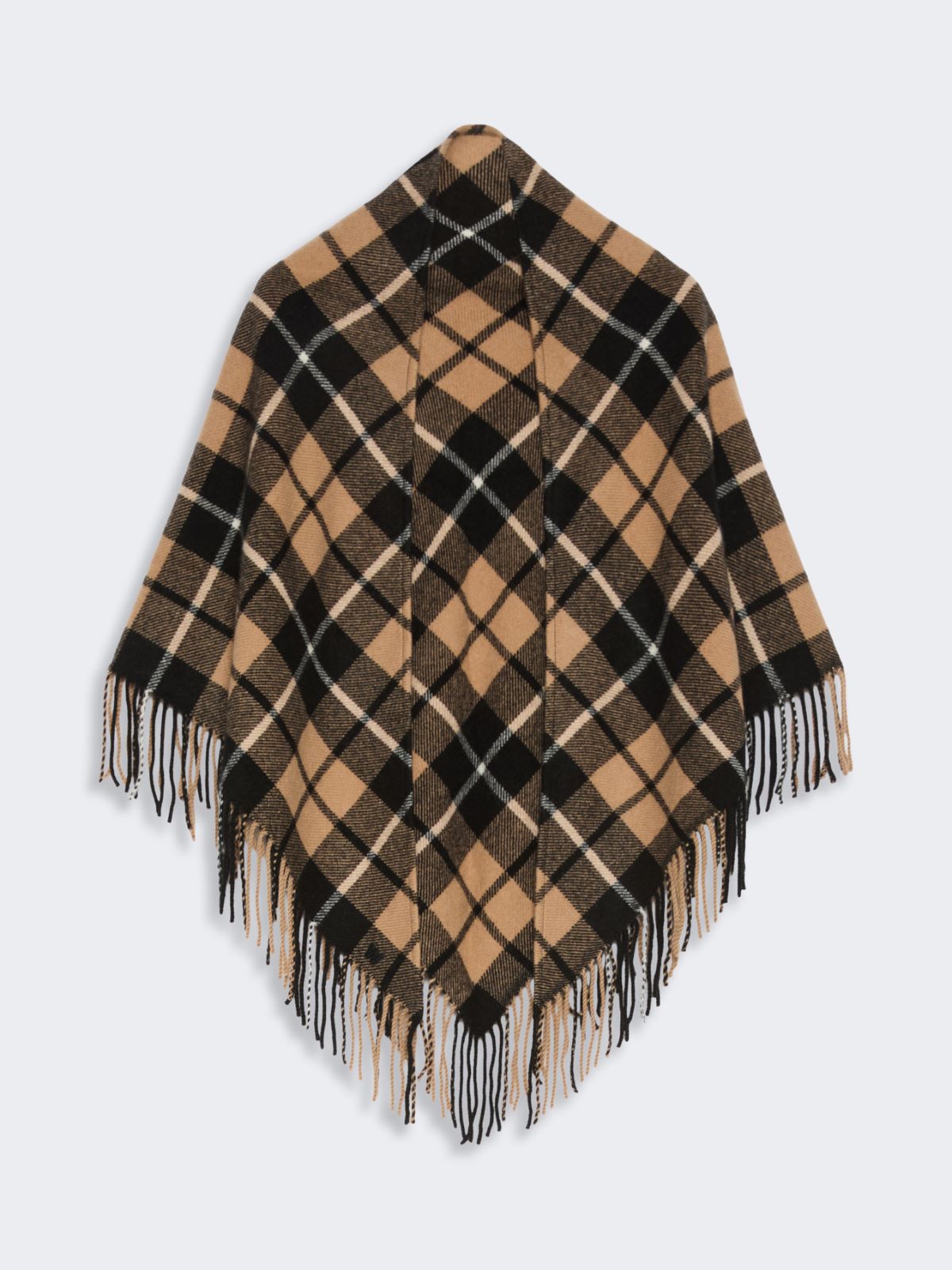 Tartan cashmere stole - COFFEE - Max Mara