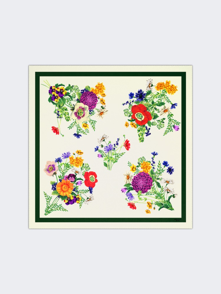 Printed silk oversized scarf - IVORY - Max Mara