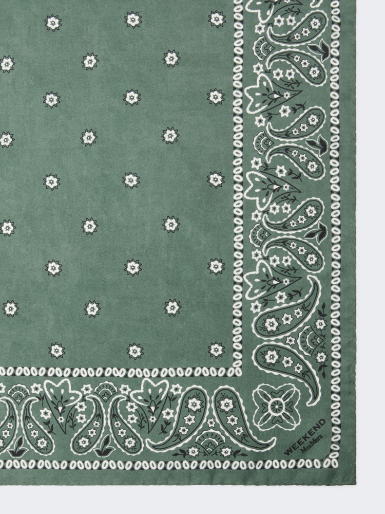 Bandanna print silk foulard - KAKI - Max Mara - 2