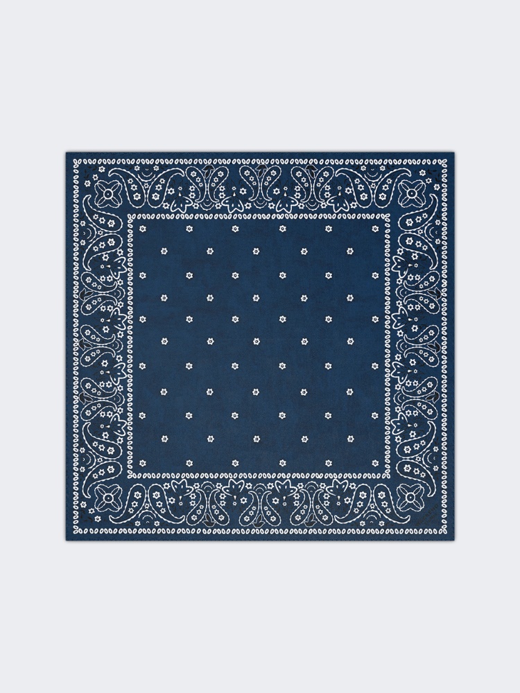 Bandanna print silk foulard - MIDNIGHTBLUE