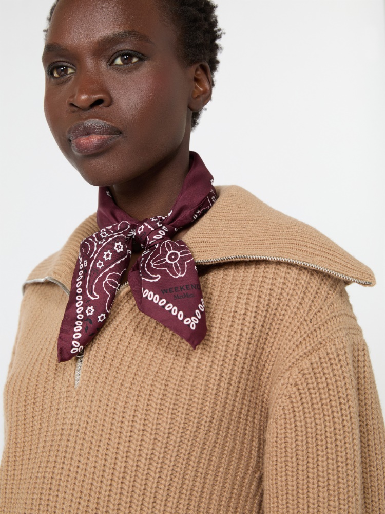 Bandanna print silk foulard - BORDEAUX - Max Mara - 4