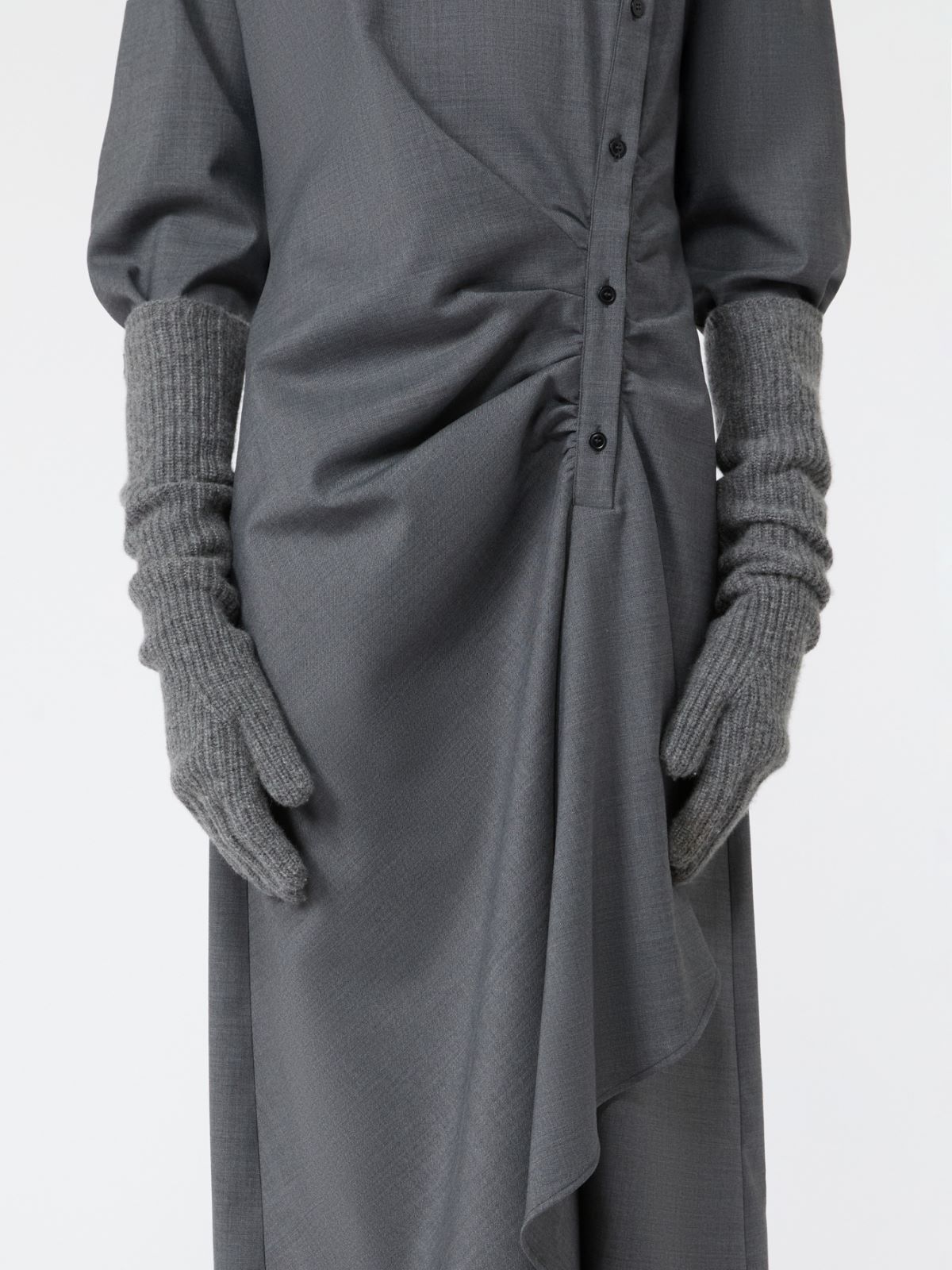 Cashmere yarn gloves - LIGHT GREY - Max Mara - 4