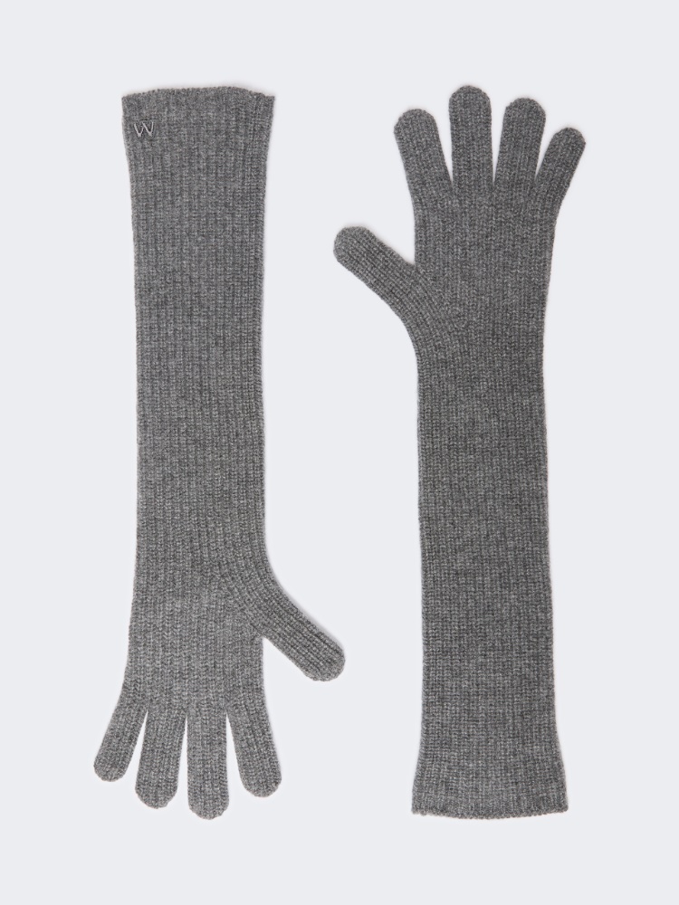 Cashmere yarn gloves - LIGHT GREY