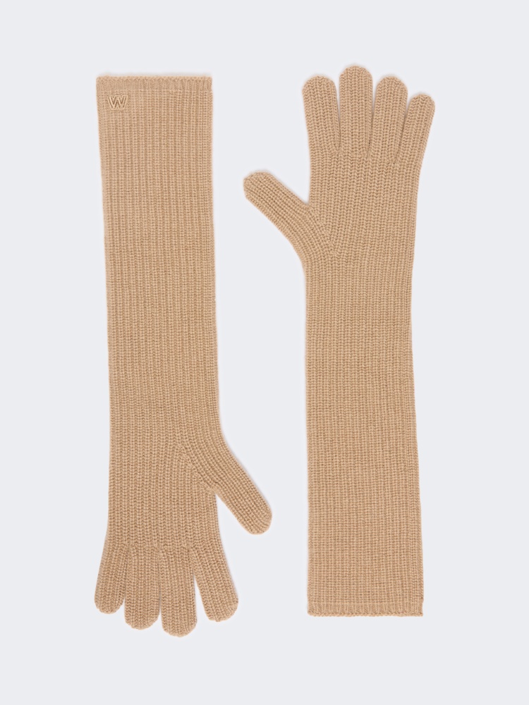 Cashmere yarn gloves - CAMEL - Max Mara