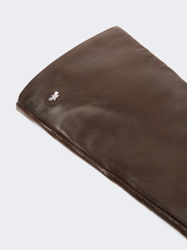 Mid-length nappa leather gloves - DARK BOWN - Max Mara - 2