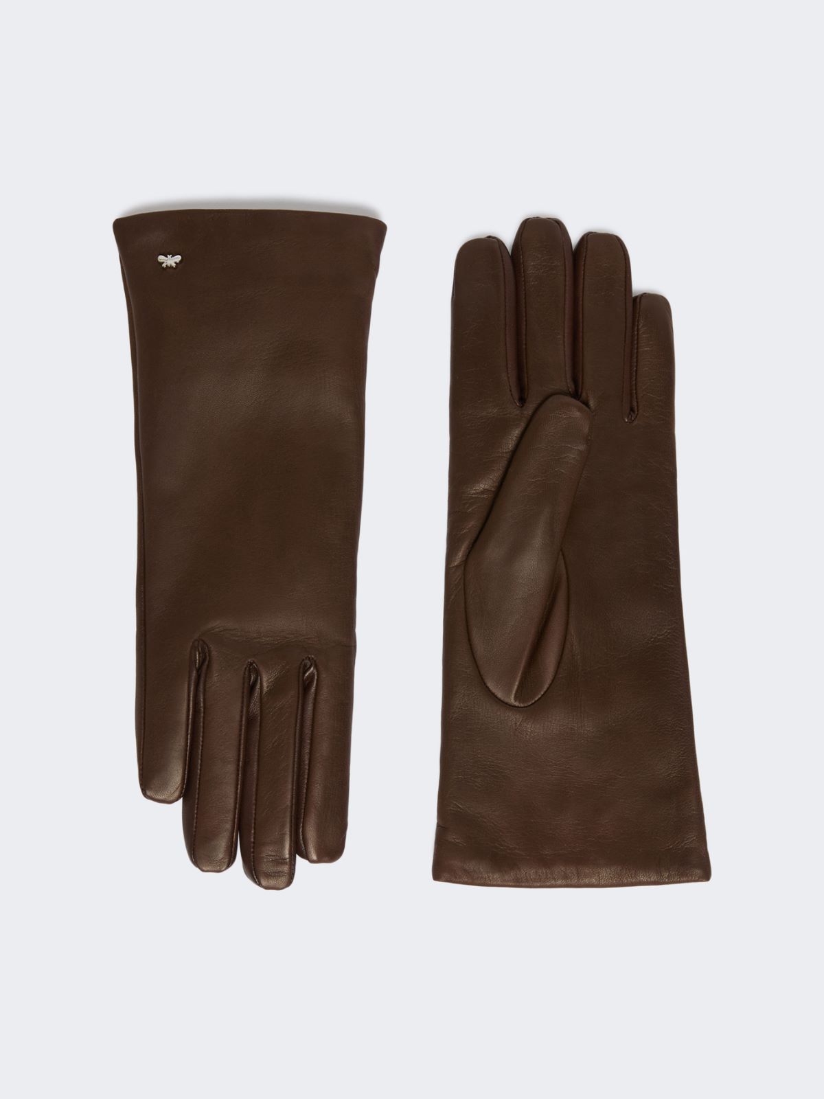 Short nappa leather gloves - DARK BOWN - Max Mara