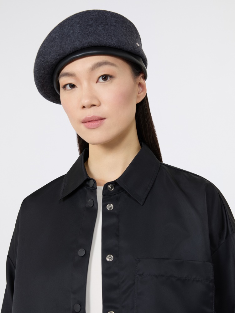 Wool felt beret - MEDIUM GREY - 3