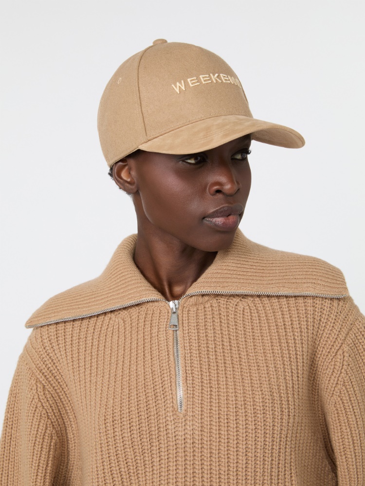 Baseballcap aus Wollstoff - KAMEL