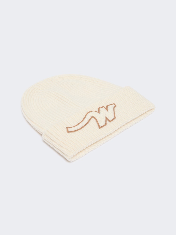 Wollmütze mit „W“-Aufnäher - WEISS - Max Mara - 2