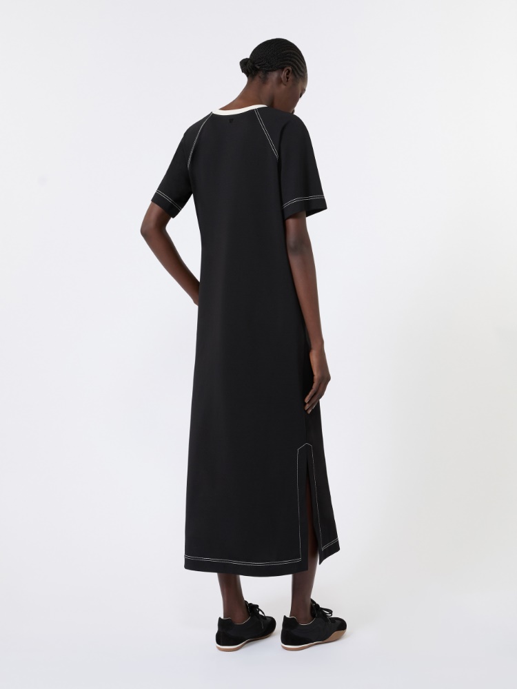 Long cotton-blend jersey dress - BLACK - Max Mara - 3