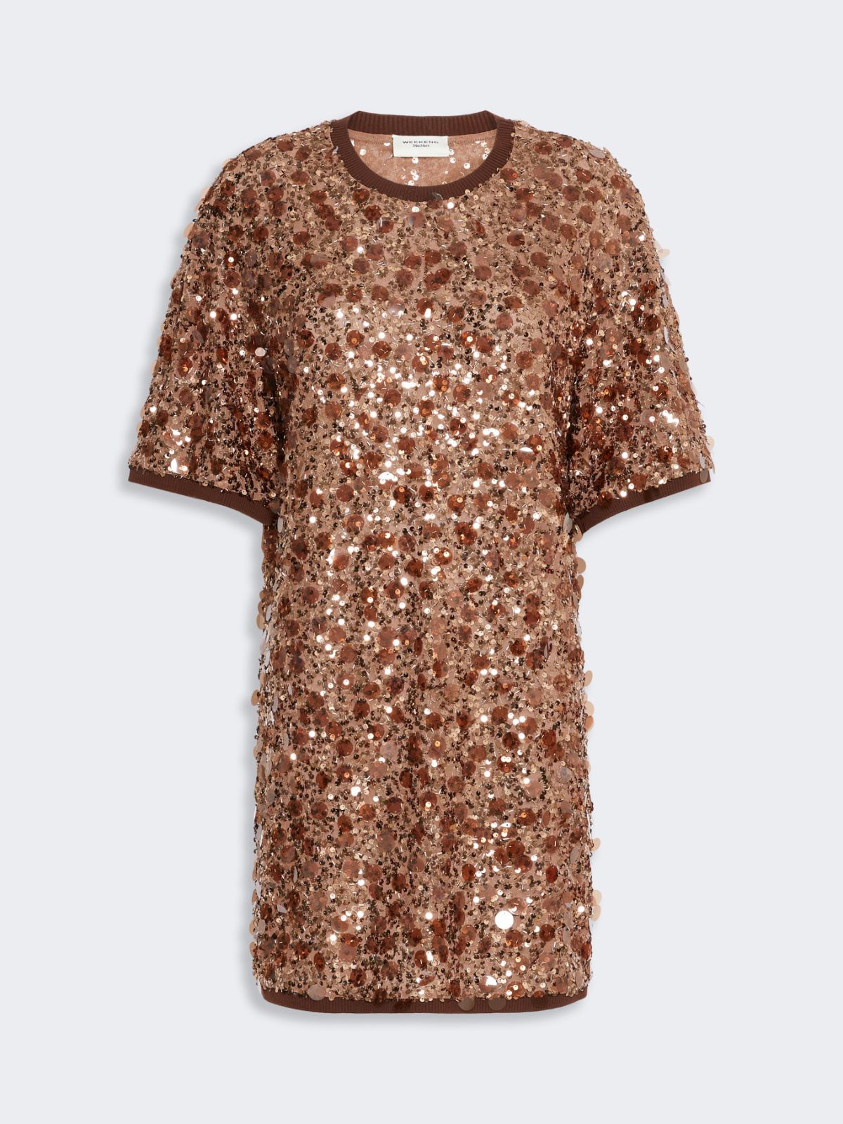 Vestido corto de punto con lentejuelas - MARRON - Max Mara - 5