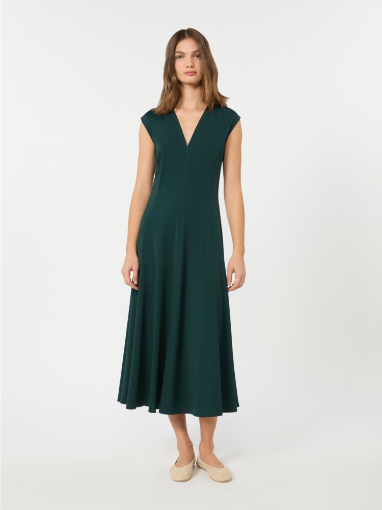 Long interlock jersey dress - GREEN - 2