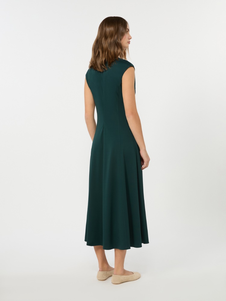 Long interlock jersey dress - GREEN - 3