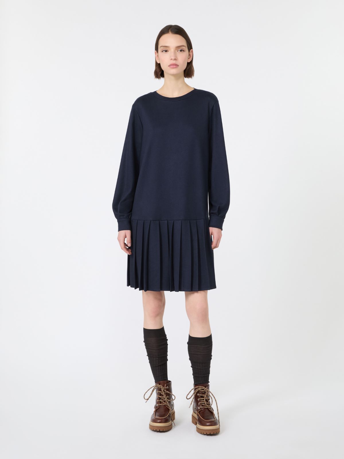 Jacquard jersey short dress - NAVY - Max Mara - 2