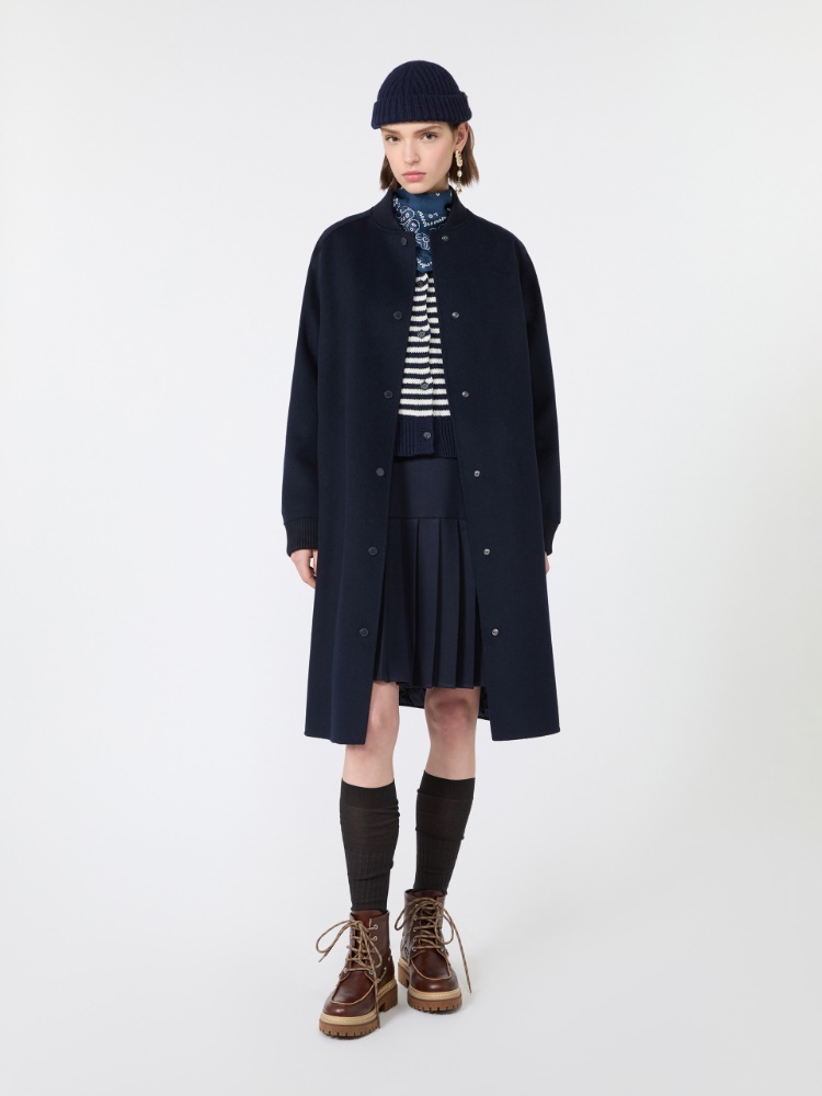Jacquard jersey short dress - NAVY