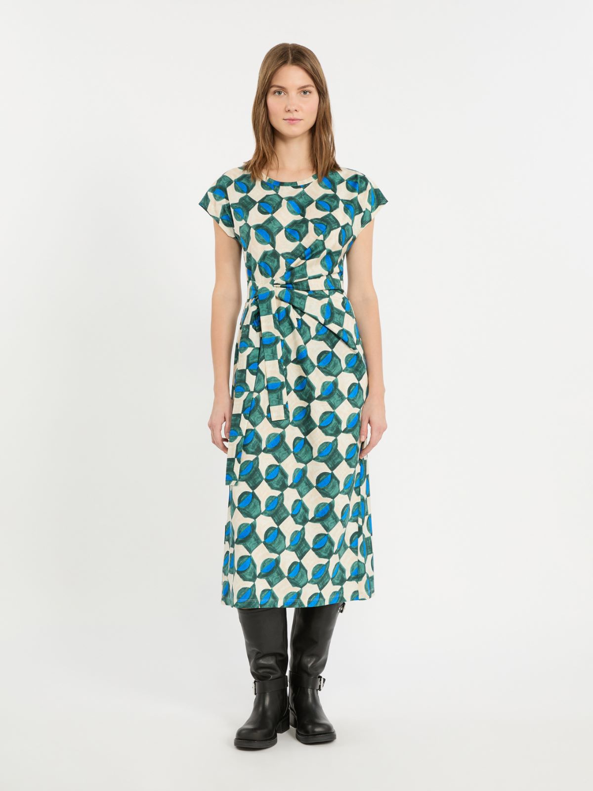 [サッジョ] プリント ジャージー ミディ ドレス - GREEN - Max Mara - 2