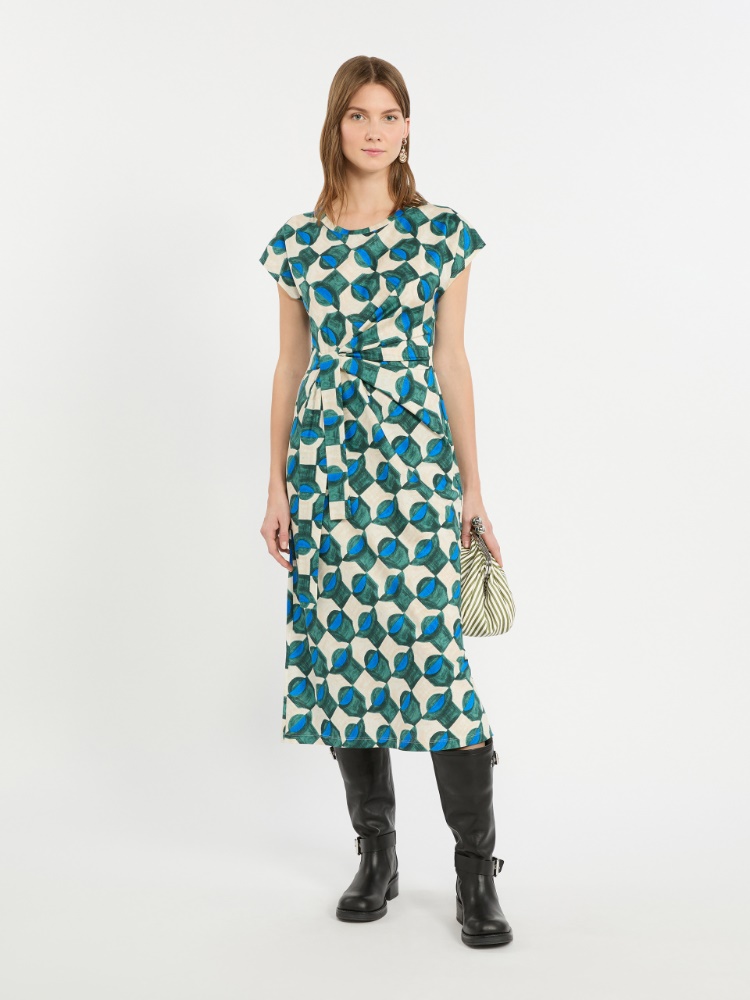 [サッジョ] プリント ジャージー ミディ ドレス - GREEN - Max Mara