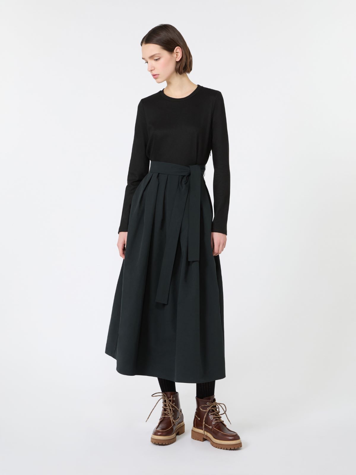 Jacquard jersey and taffeta dress - BLACK - Max Mara - 2