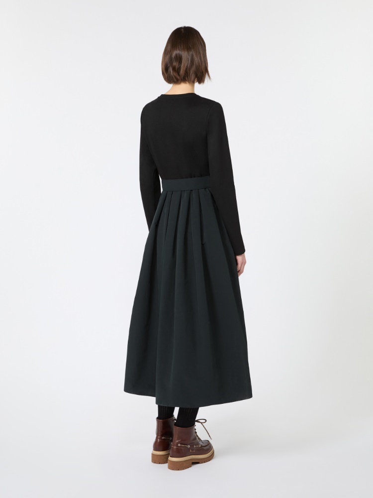 Jacquard jersey and taffeta dress - BLACK - Max Mara - 3