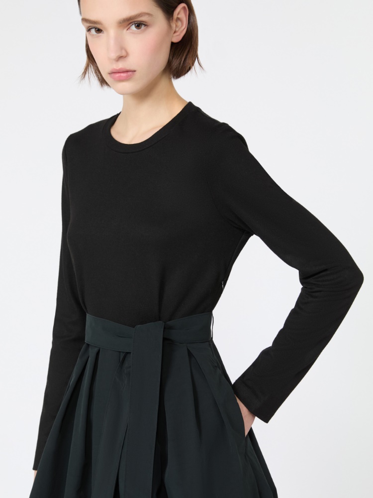 Jacquard jersey and taffeta dress - BLACK - Max Mara - 4