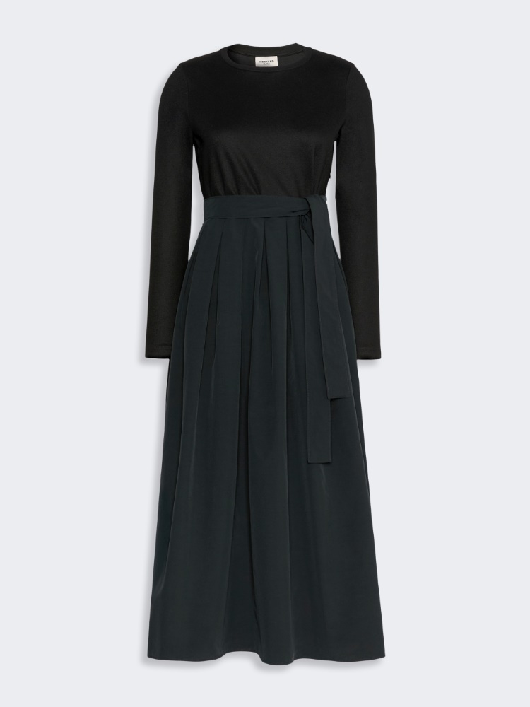 Jacquard jersey and taffeta dress - BLACK - Max Mara - 5